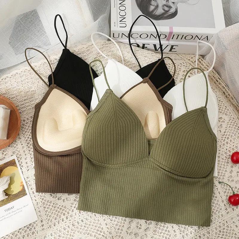Jerry Tank Tops with Inbuilt Bra In White