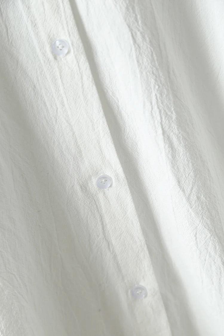 Lumia Luxe Cotton Long Shirt/ Dress In White