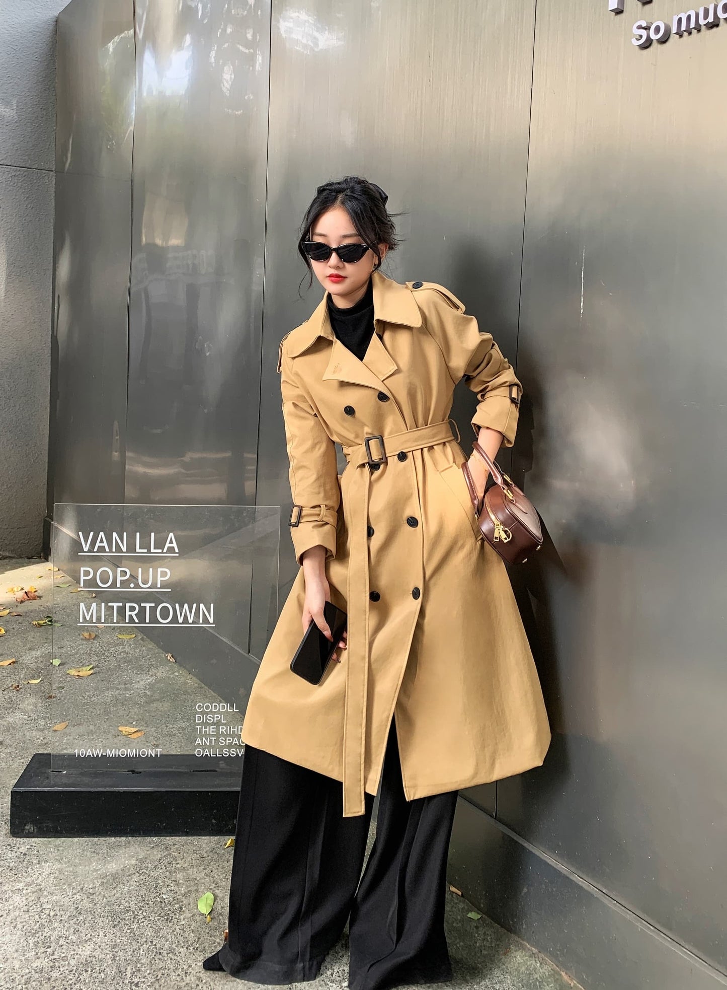 Essie Statement Premium Trenchcoat In Grey