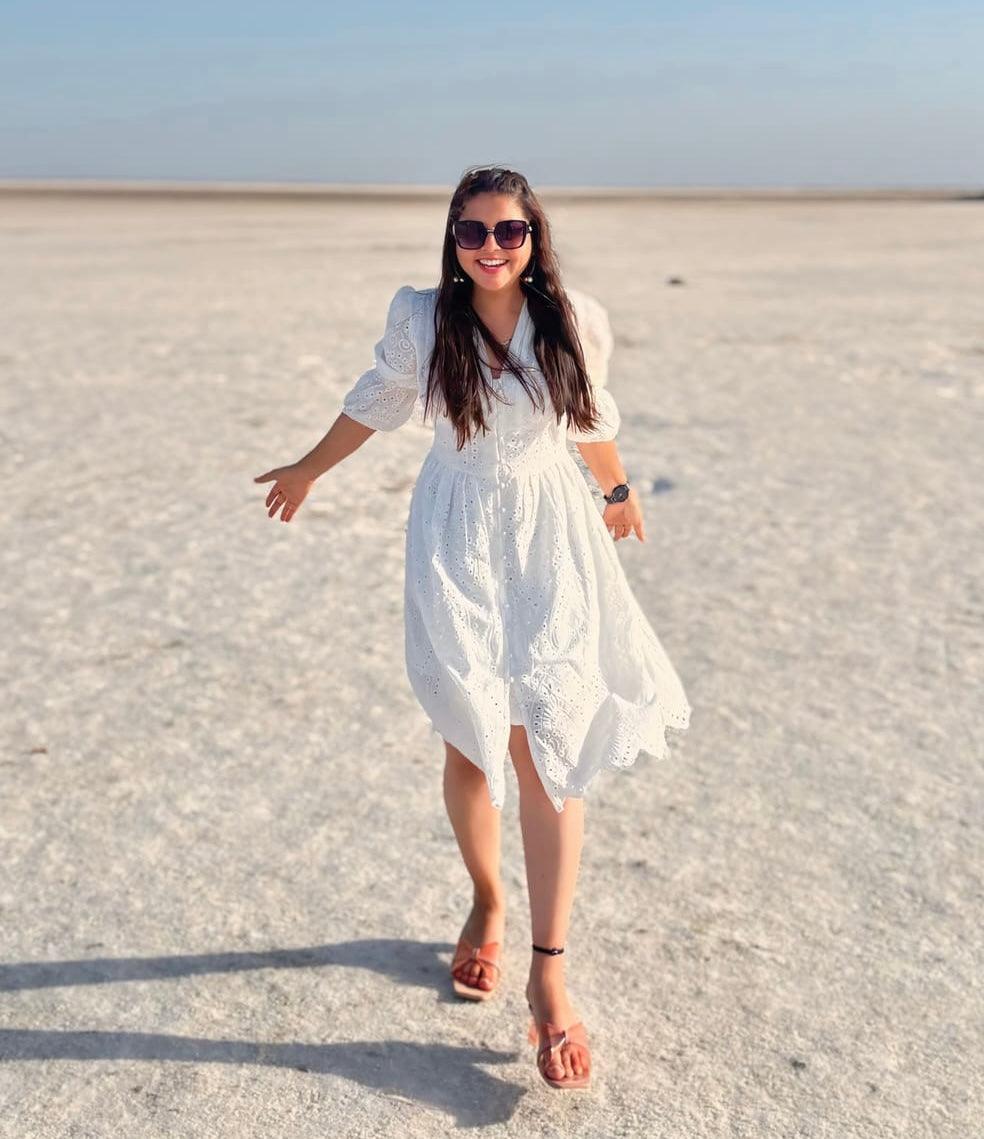 Luna Summer Cotton Eyelet Dress In White