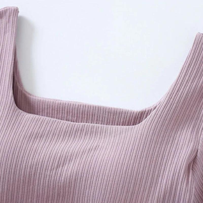 Levo Summer Tops with Inbuilt Bra In Lilac