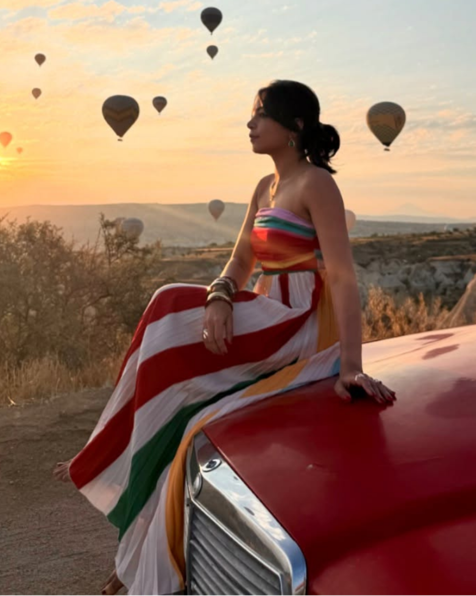 Mulberry Offshoulder Pleated Maxi Dress