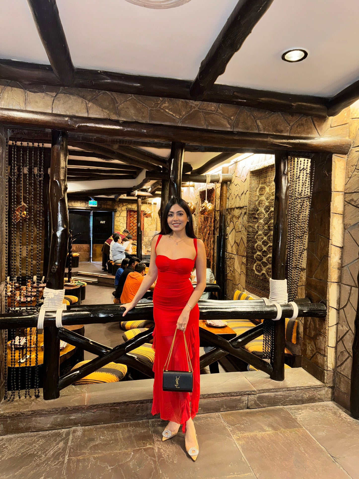 Cougar Ruffled Bodycon Maxi Dress
