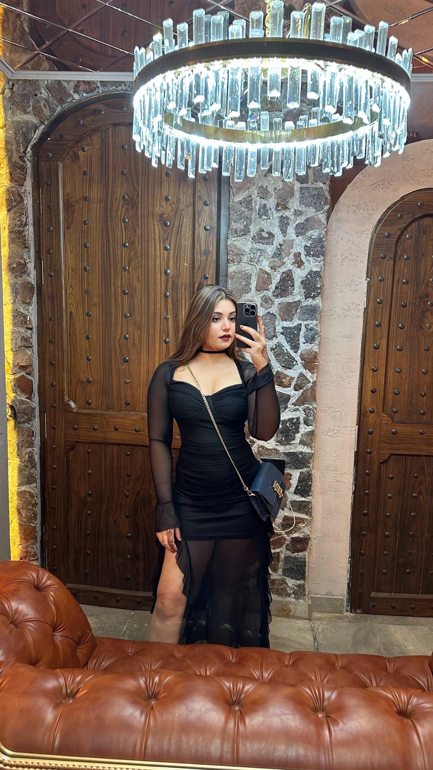 Lolita Ruffled Bodycon Maxi Dress In Black