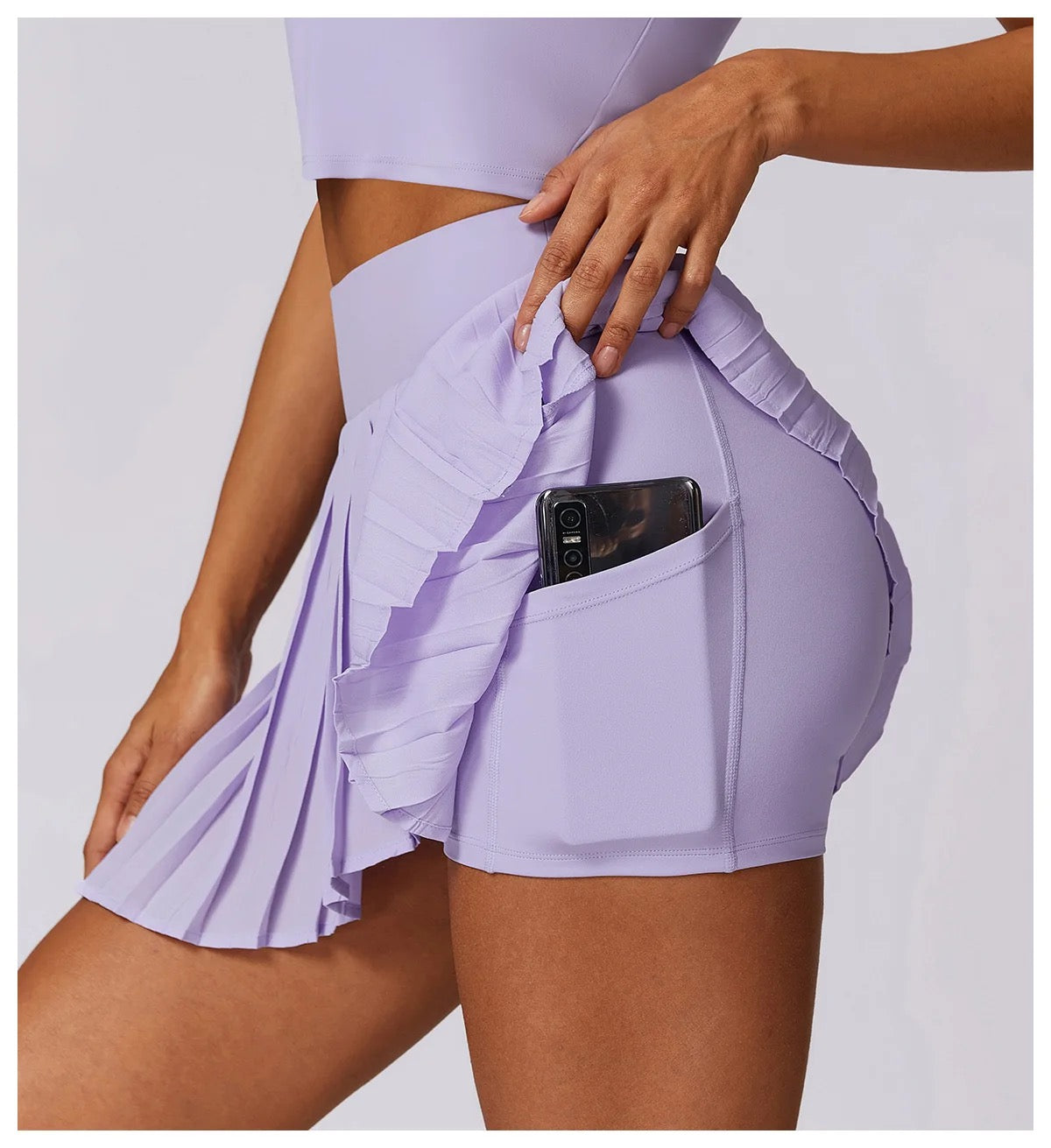 Lia Tenniscore Trendy Short Skirts In Lilac