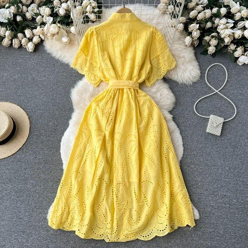 Ginny Cotton Dress In Yellow