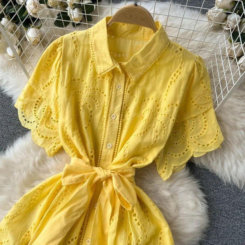 Ginny Cotton Dress In Yellow