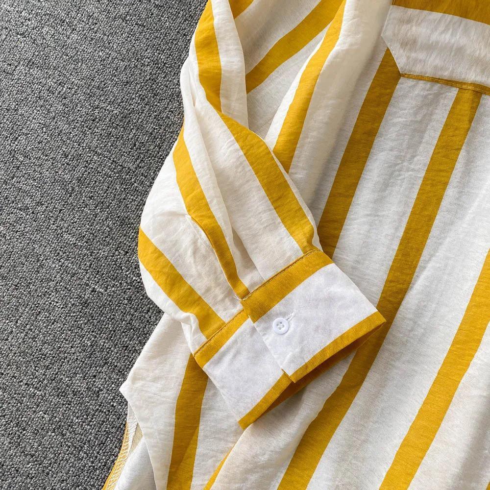 Ibiza Striped Holiday Shirts In Yellow