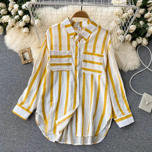 Ibiza Striped Holiday Shirts In Yellow