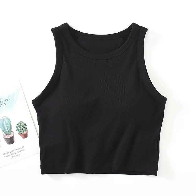 Nicole Tank Tops with Inbuilt Bra In Black