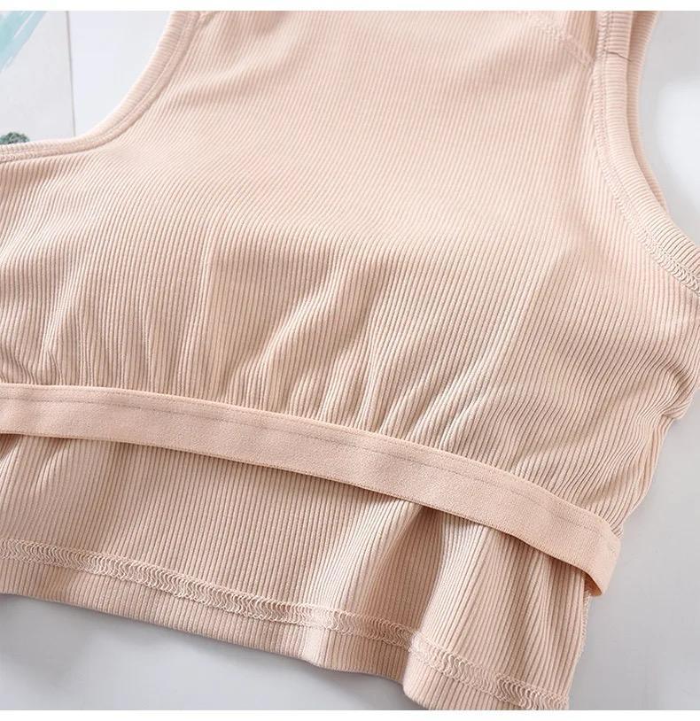 Nicole Tank Tops with Inbuilt Bra In Peach
