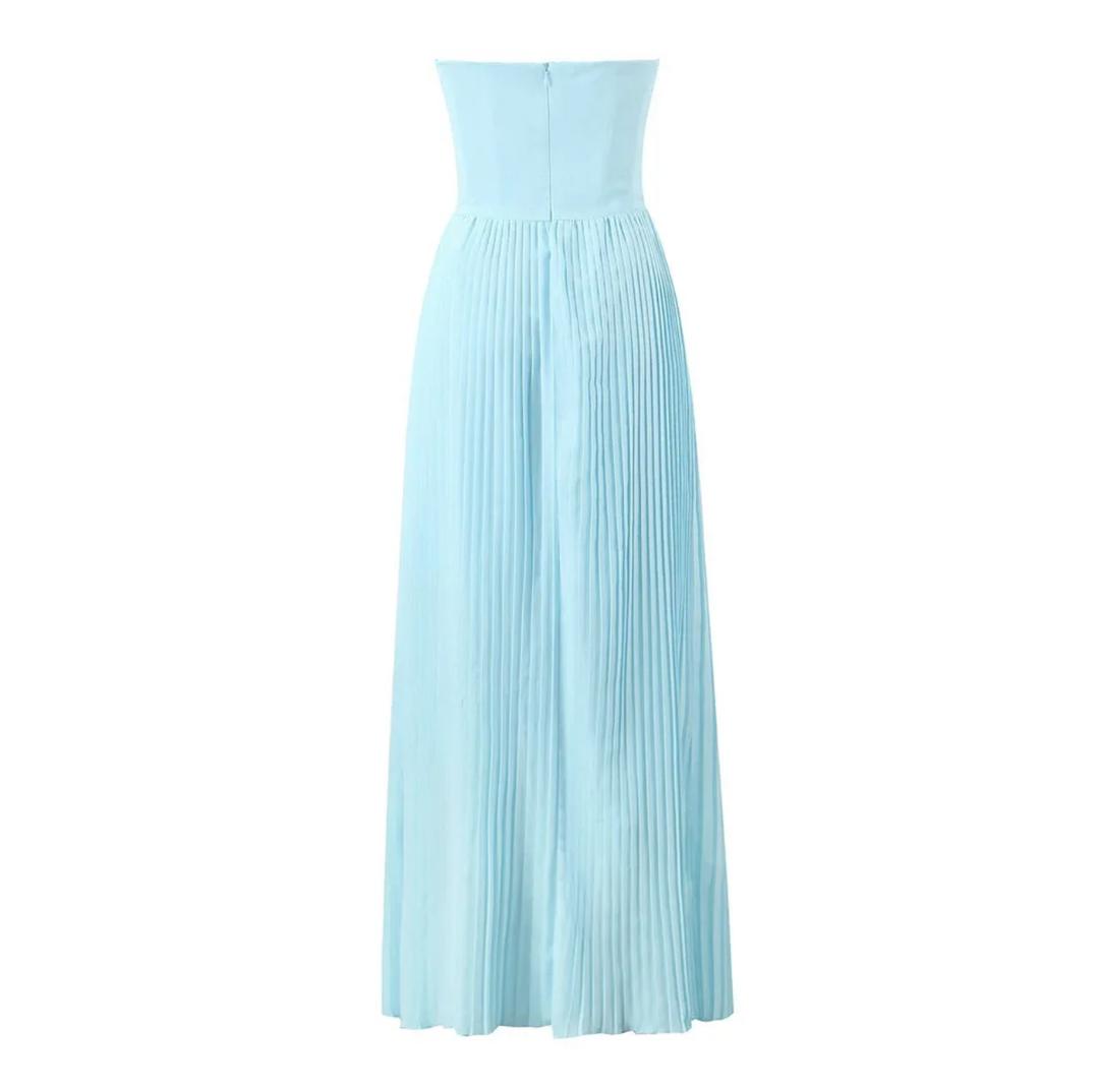 Mary Offshoulder Pleated Maxi Dress