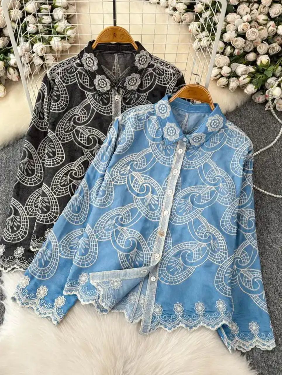 Rosa Premium Embroidered Cotton Shirts