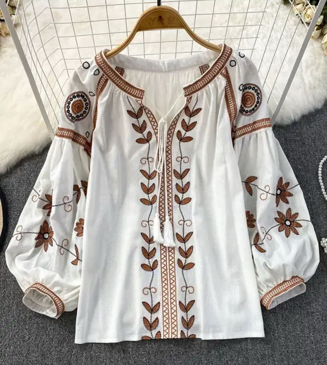 Roma Embroidered Summer Top In White
