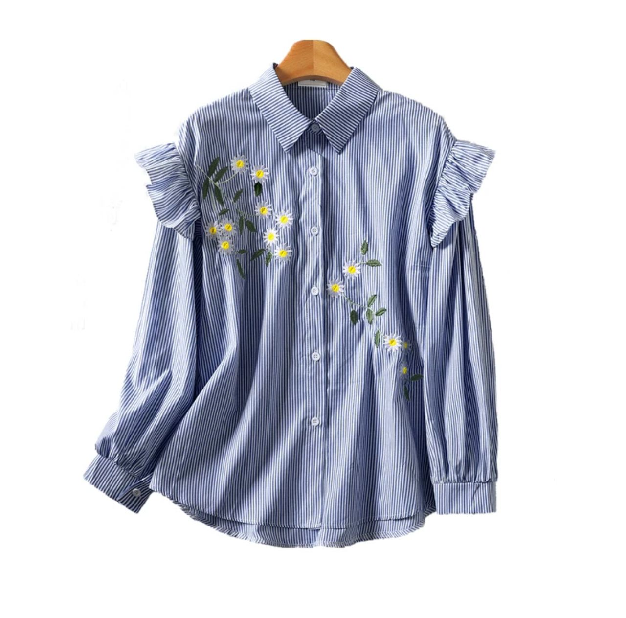 Solly Statement Floral Shirt In Blue