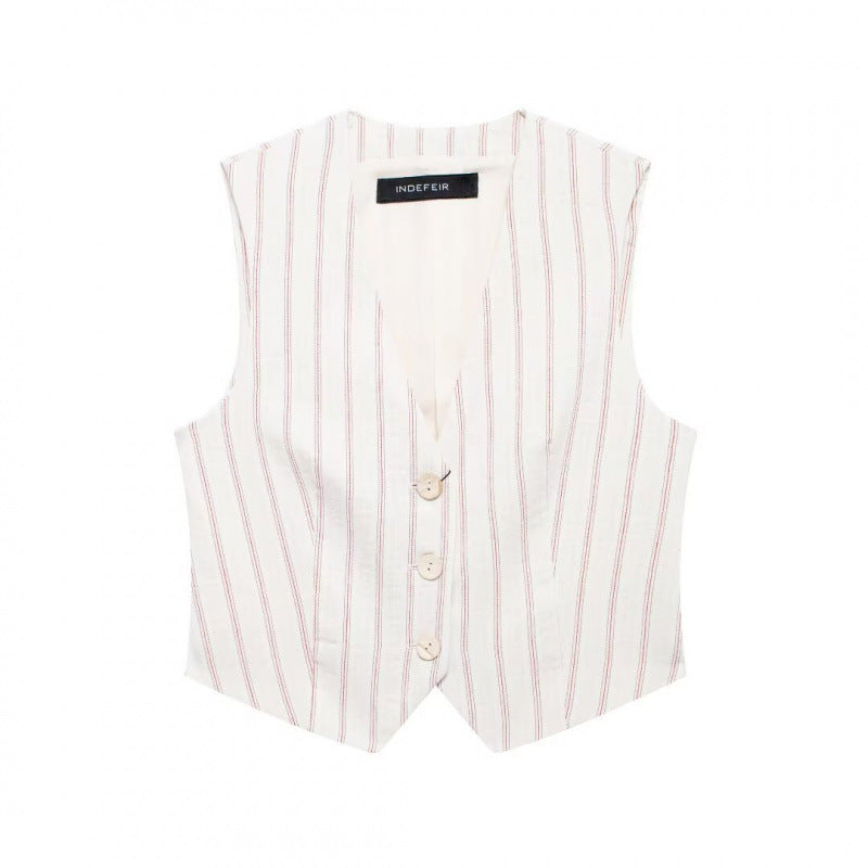 Tarly Striped Summer Coord Set In White