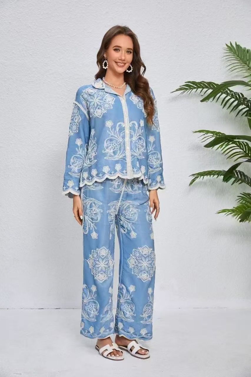 Jamie Summer Coord Set In Light Blue
