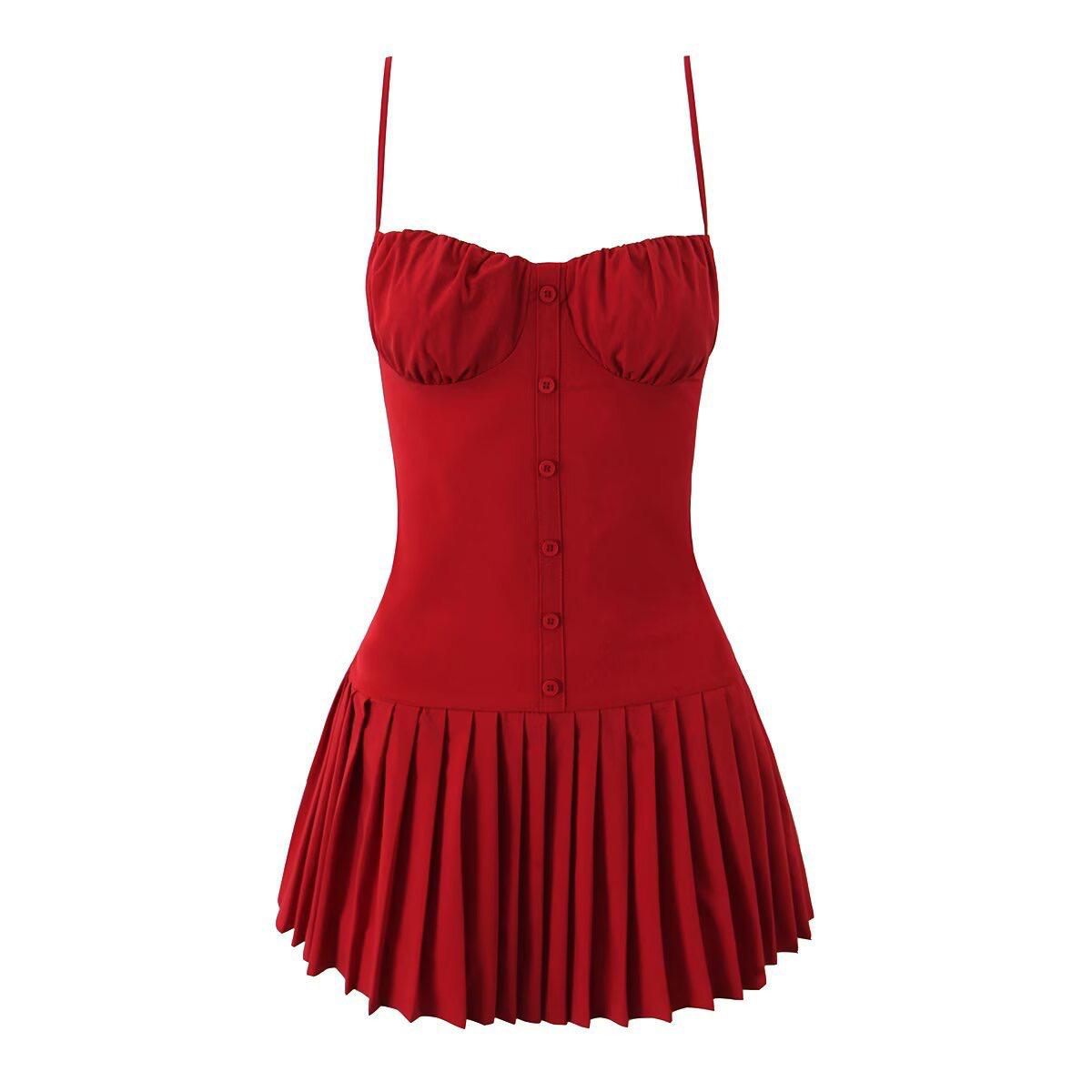 Dolima Summer Dress In Red