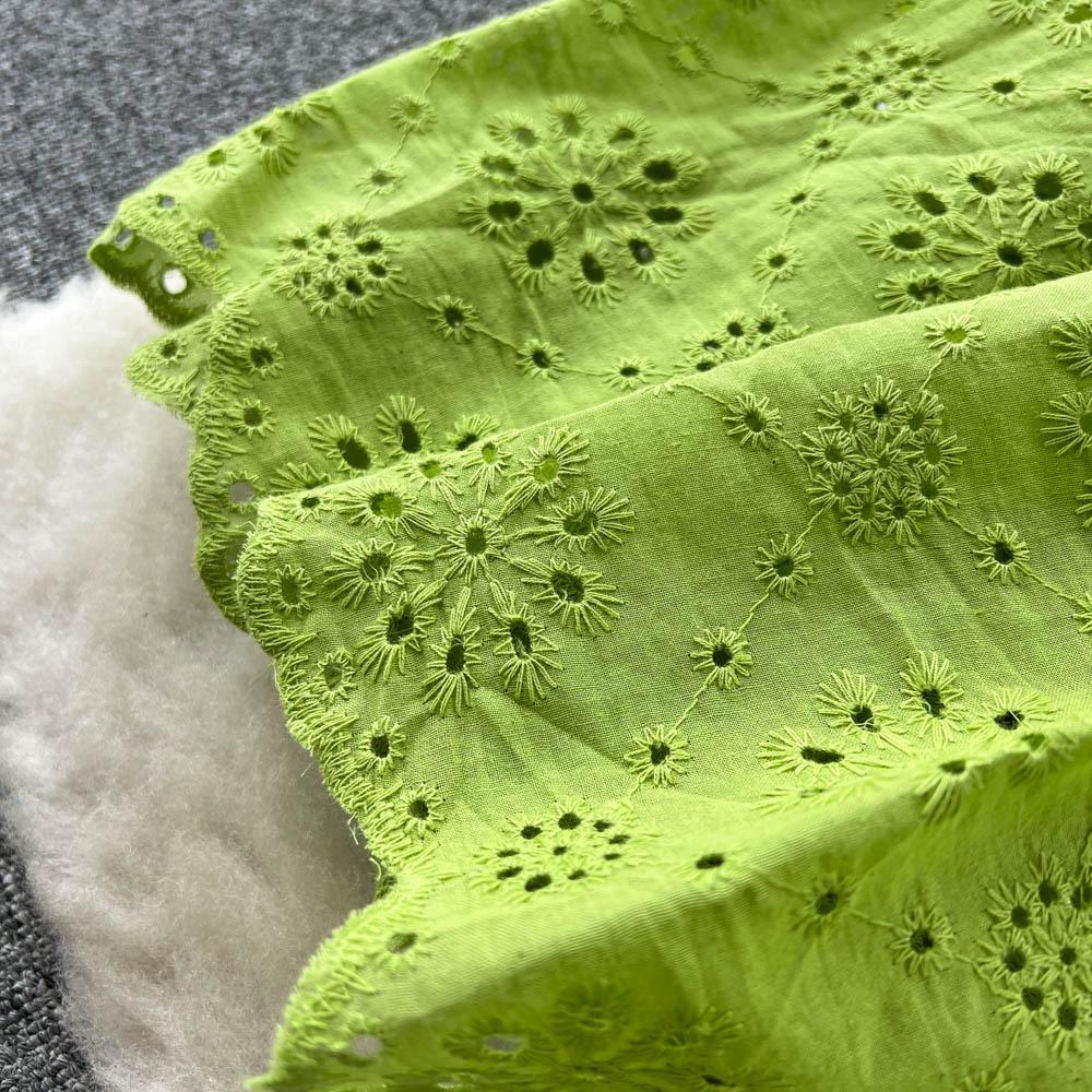 Sansa Eyelet Cotton Dress In Green