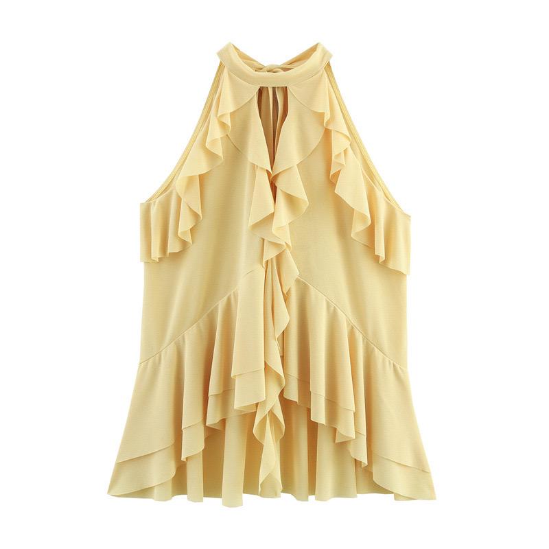 Hena Ruffled Summer Top In Yellow