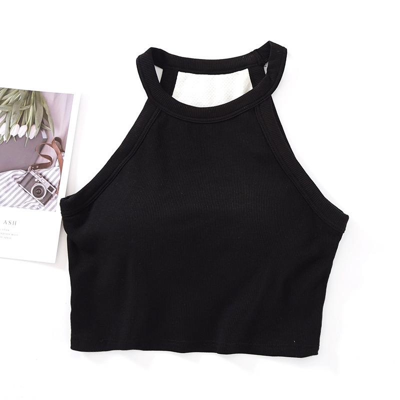 Hani Tank Tops With Inbuilt Bra In Black