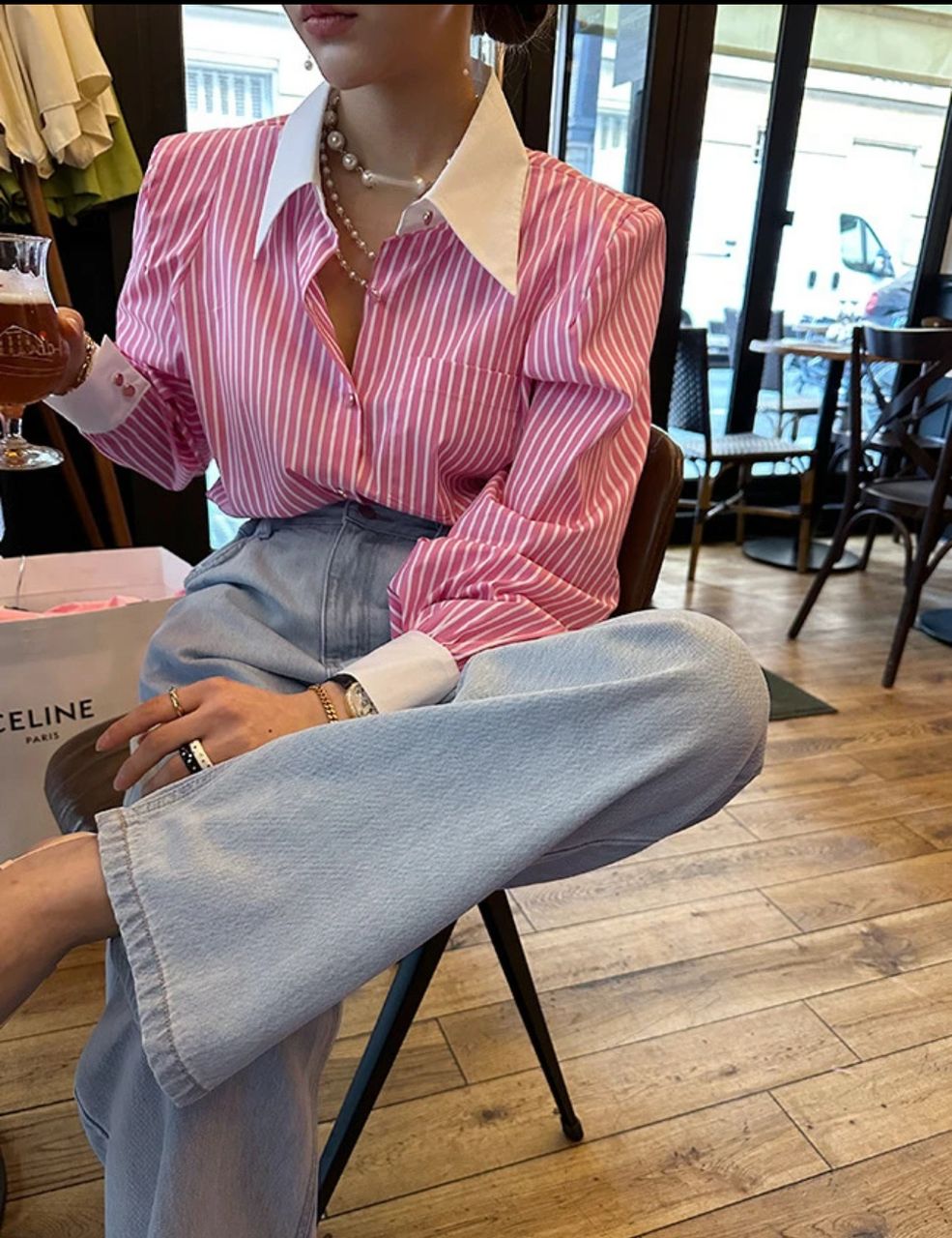 Romello Striped Formal Shirt In Pink