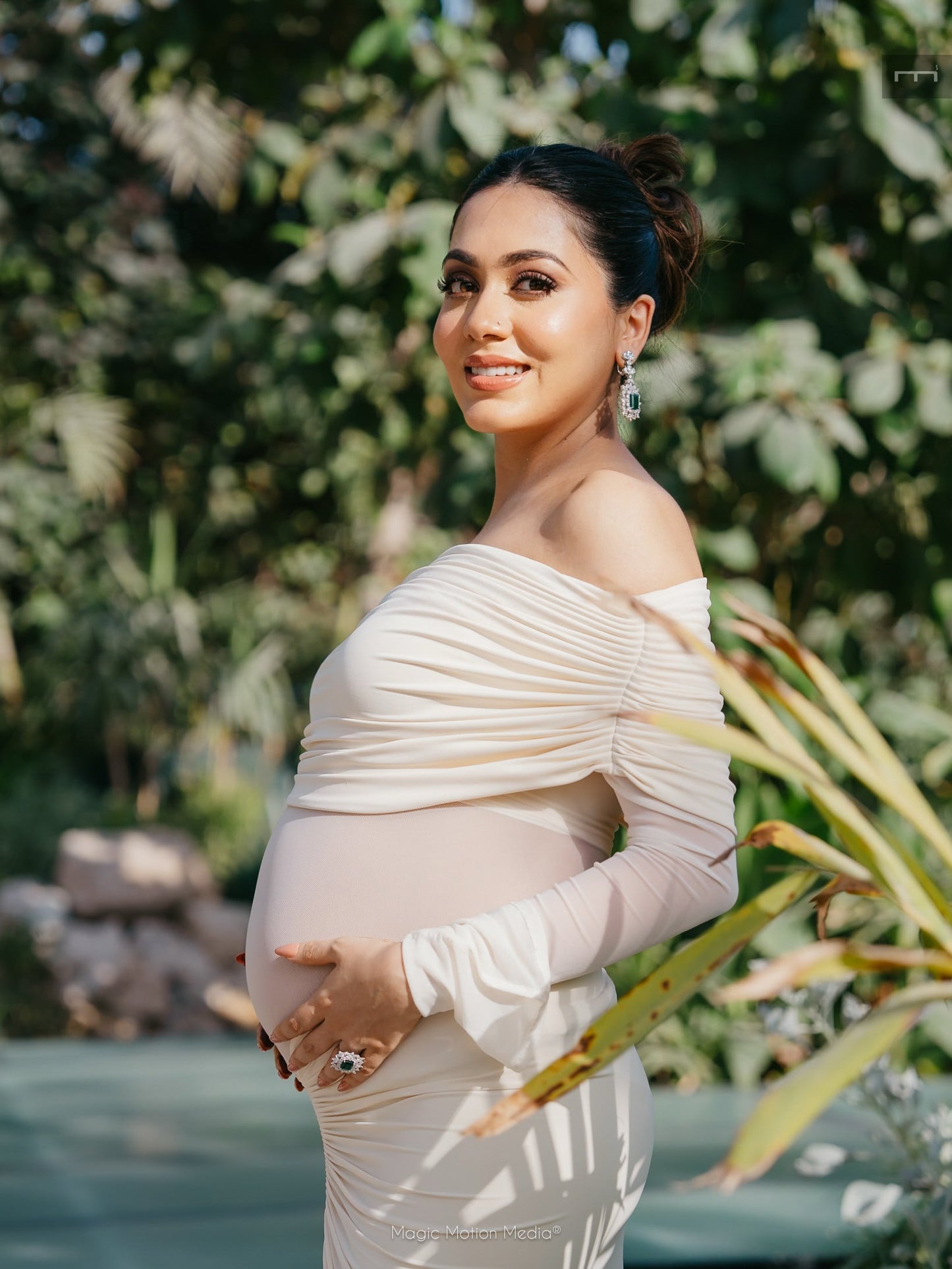 Saya Luxe Bodycon Maxi Dress in Off White