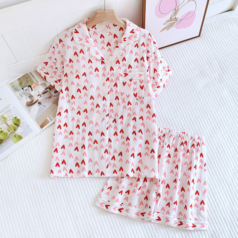 Alba Heart Cotton Nightsuit- Set Of 3