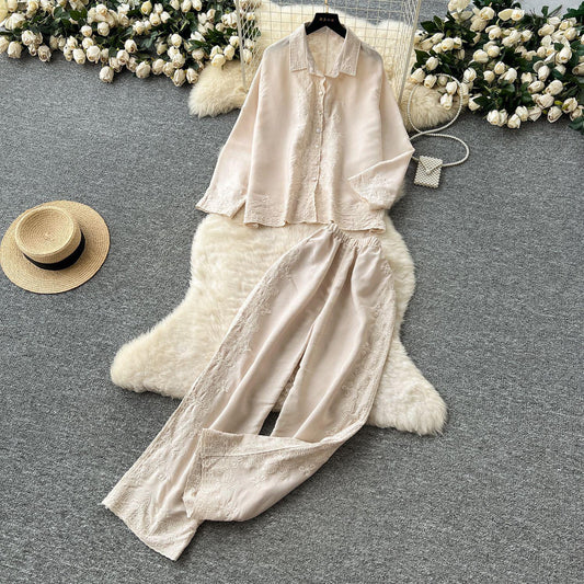 Berry Statement Summer Coord Set In Beige