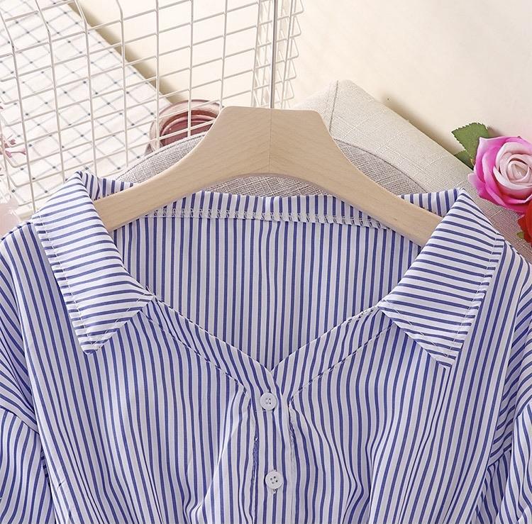 Donna Striped Blouse In Blue