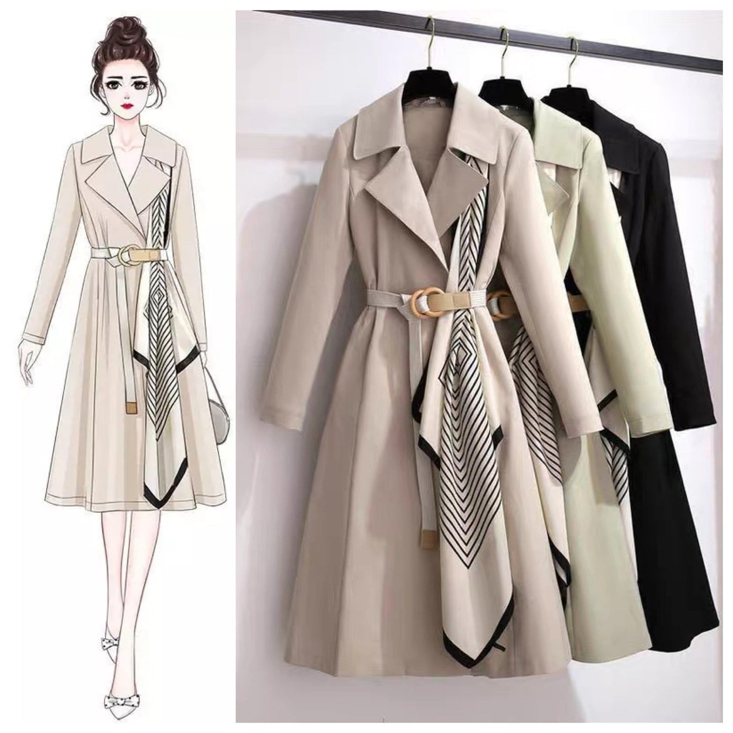 Dibella Luxury Trenchcoats In Pista Green