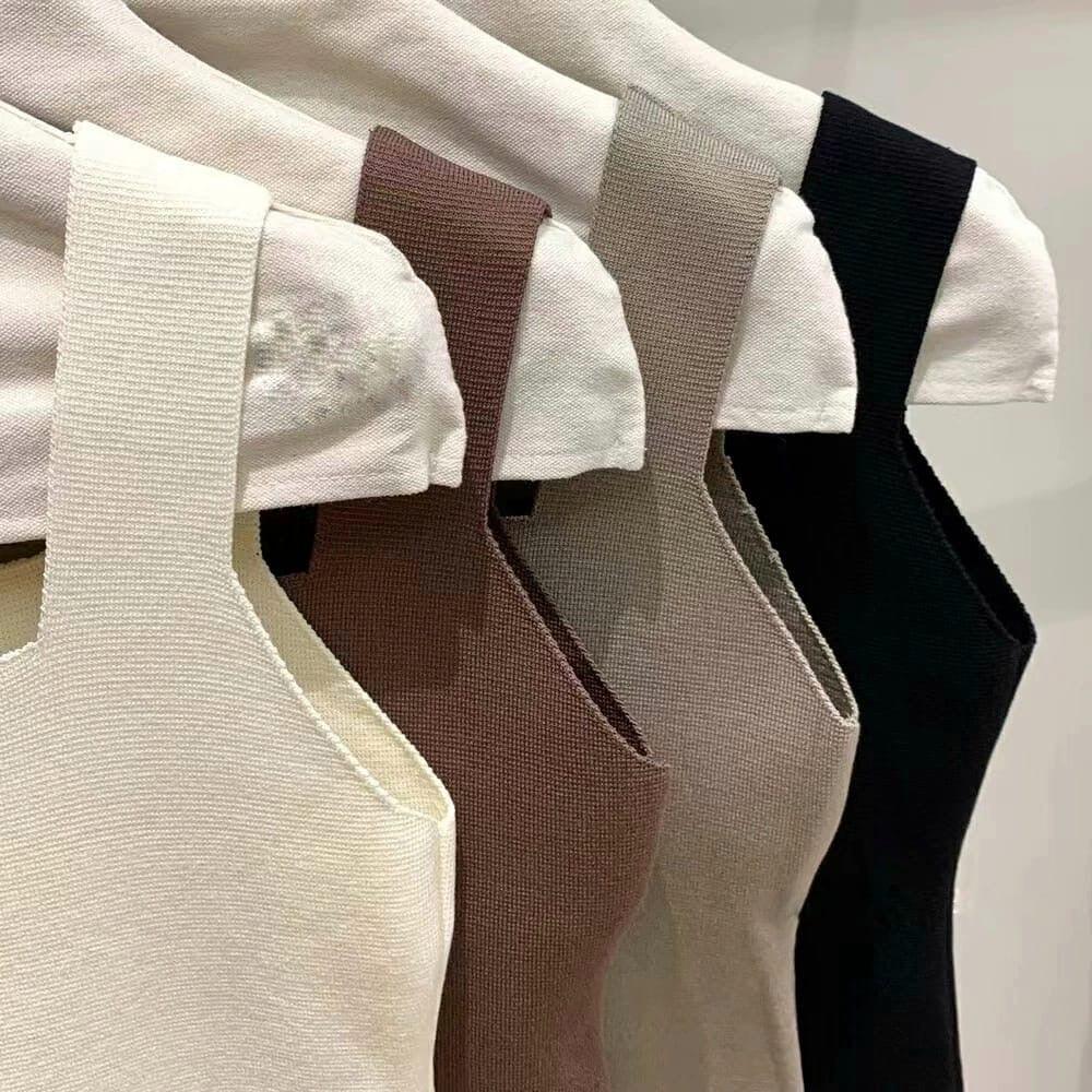 Kello Casual Summer Tank Top In Beige