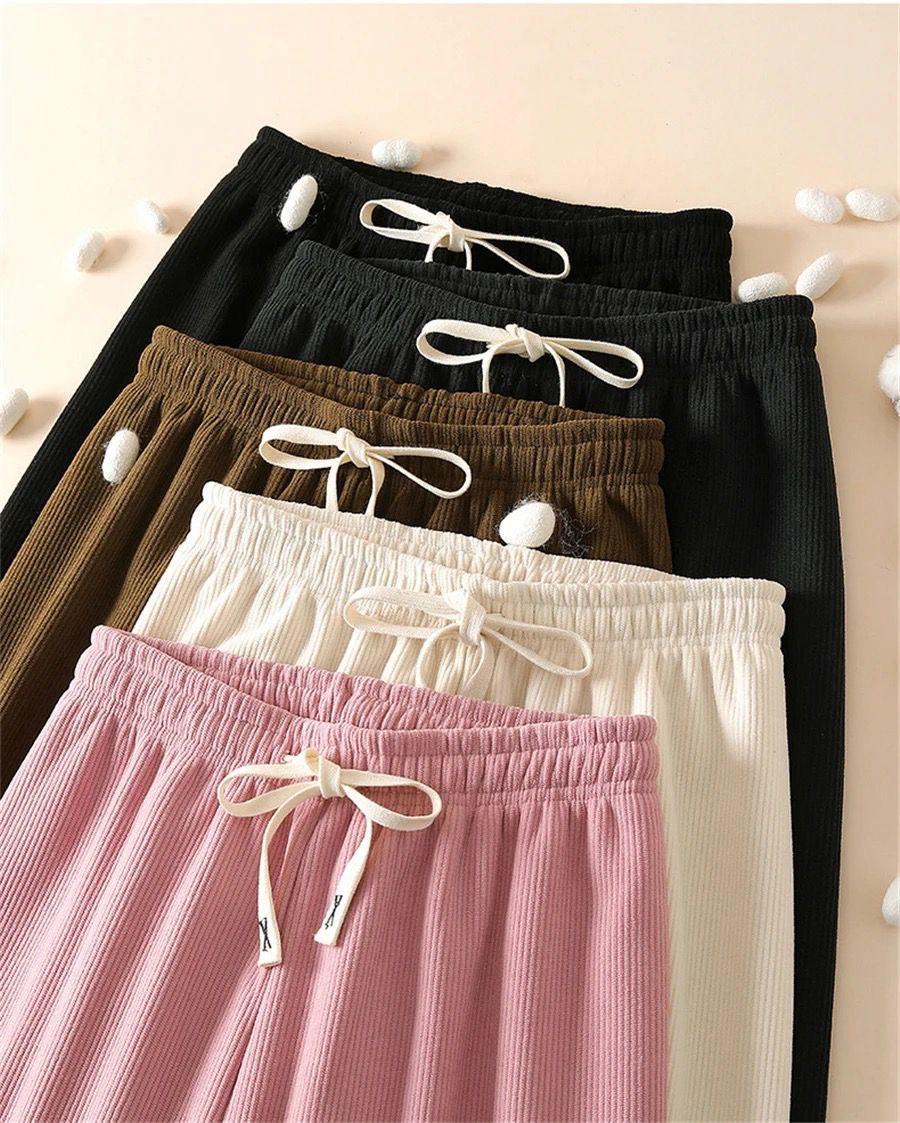 Marley Wide Leg Fleece Pants In Black