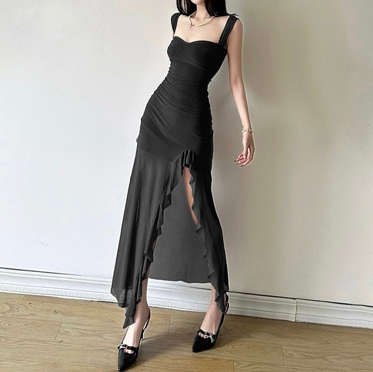 Cougar Ruffled Bodycon Maxi Dress