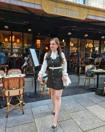 Barrow Tweed Dress In Beige