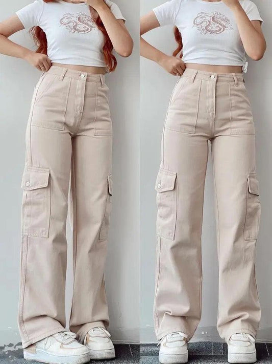 Roderno Cargo Statement Pants In Beige