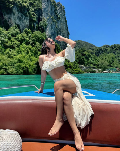 Hannah Swimsuit with Sarong Skirt