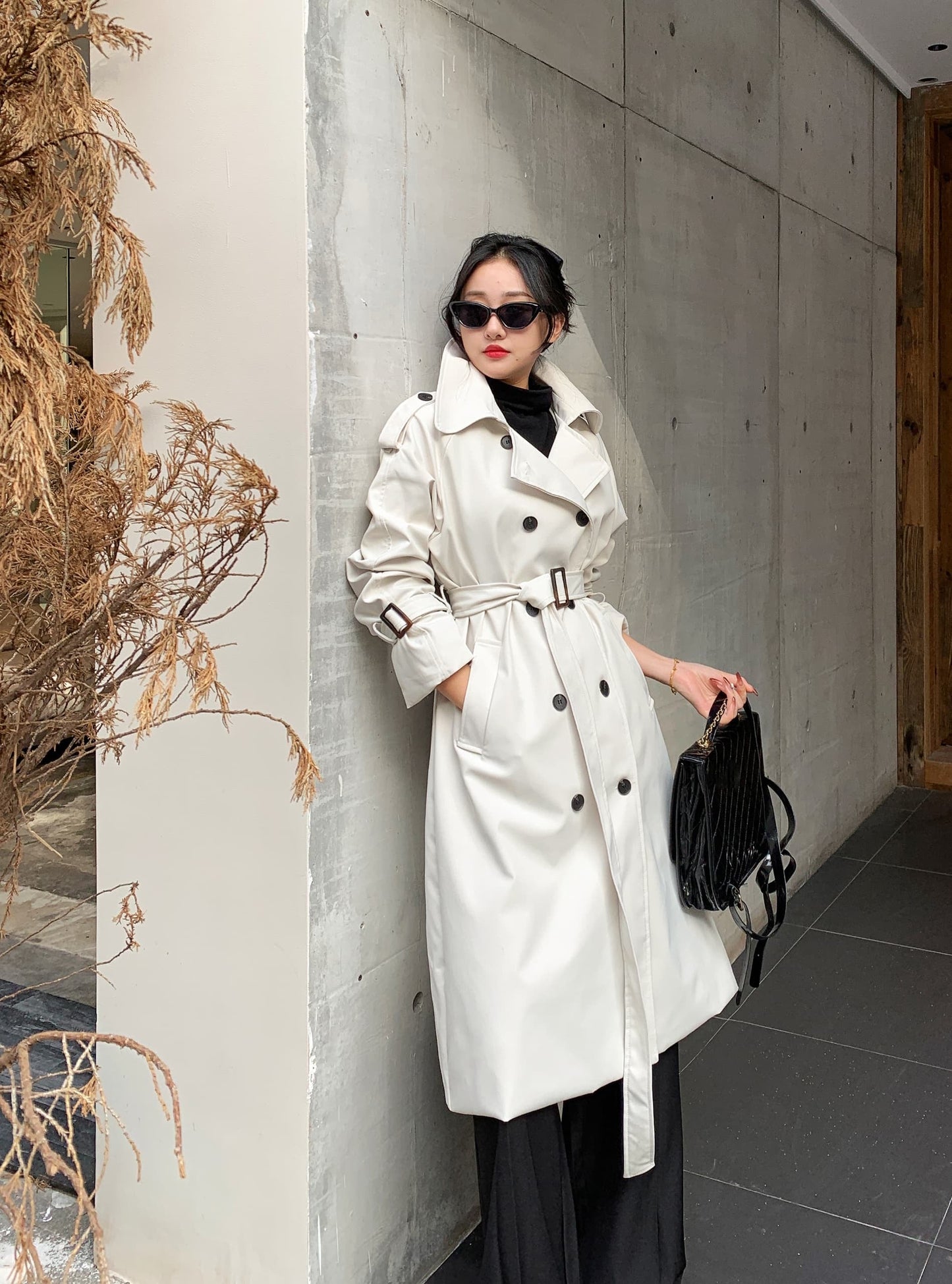 Essie Statement Premium Trenchcoat In Grey