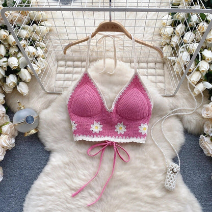 Prerto Summer Tops with Inbuilt Bra In Pink