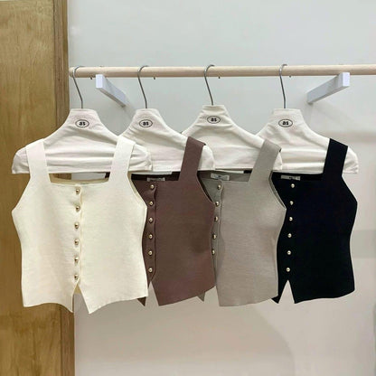 Kello Casual Summer Tank Top In Brown