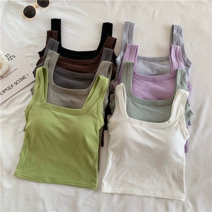 Jared Tank Tops with Inbuilt Bra In Grey