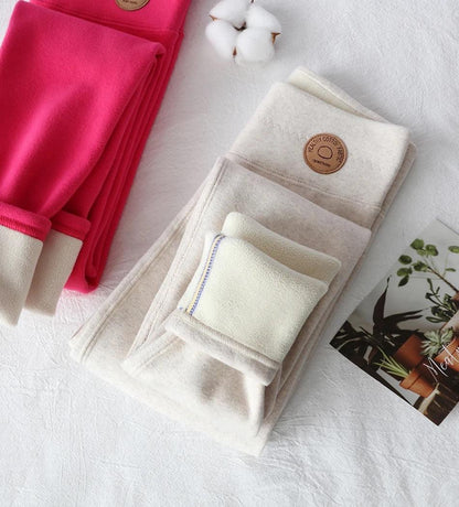 Jenny Slimming Premium Fleece Leggings In Beige