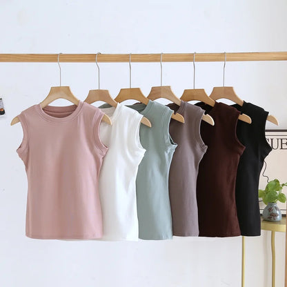 Joyce Tank Tops with Inbuilt Bra In Mint Green