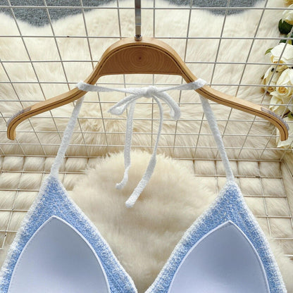 Prerto Summer Tops with Inbuilt Bra In Blue