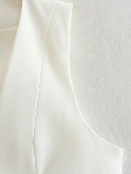 Hubako Statement Vest Tops in White