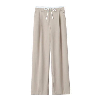 Fady High Waisted Pants In Beige
