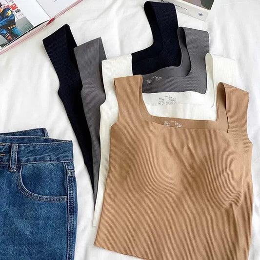 Nino Tank Tops with Inbuilt Bra in Grey