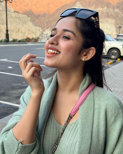 Manie Bodycon Dress with Woolen Coat In Mint Green