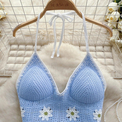 Prerto Summer Tops with Inbuilt Bra In Blue