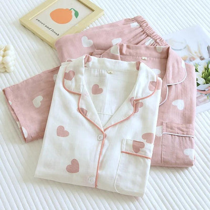 Rebecca Cute Cotton Nightsuits In Pink